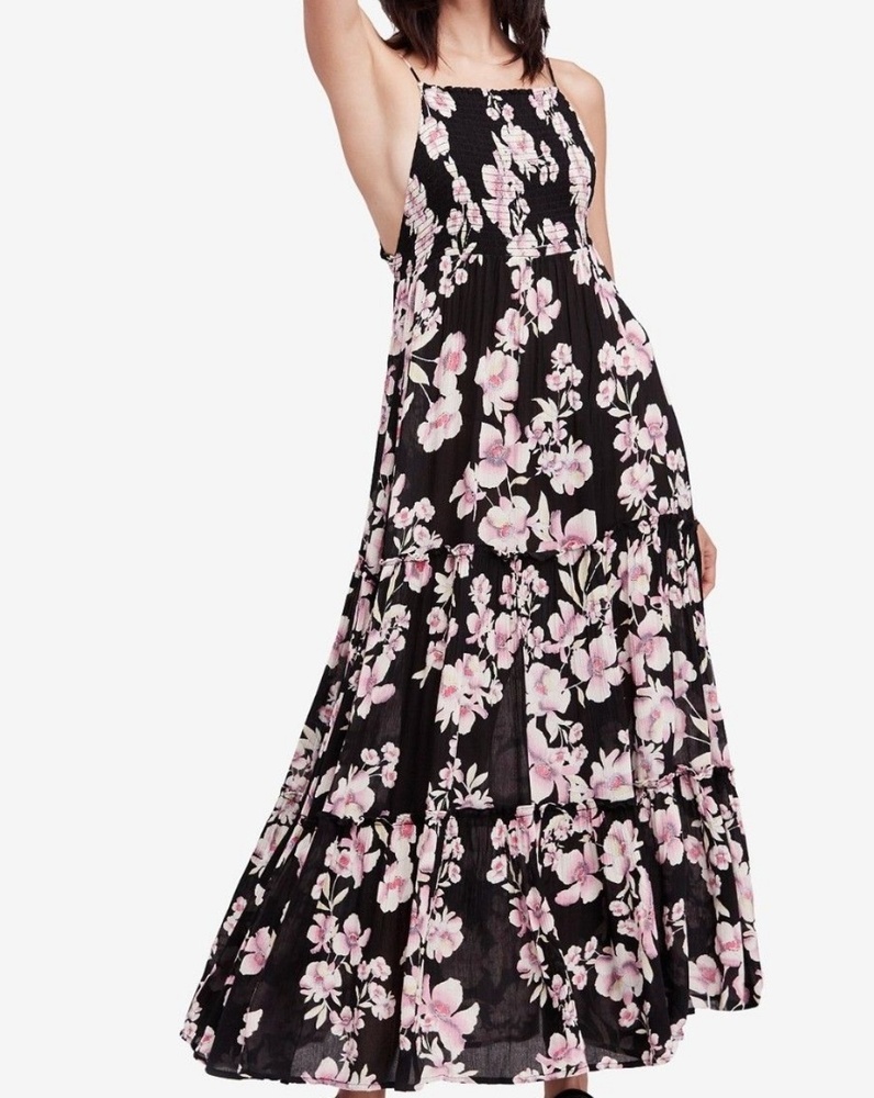 Free People Garden Party Black Floral Print Dress